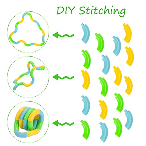 Tangle Fidget Toy, Twisting Sensory Toy, Hand-Eye Coordination Toy, Anxiety, Stress Relief Fidget Finger Toys for Kids, Teenagers, Adults Fine Motor Skills, 5 Pack