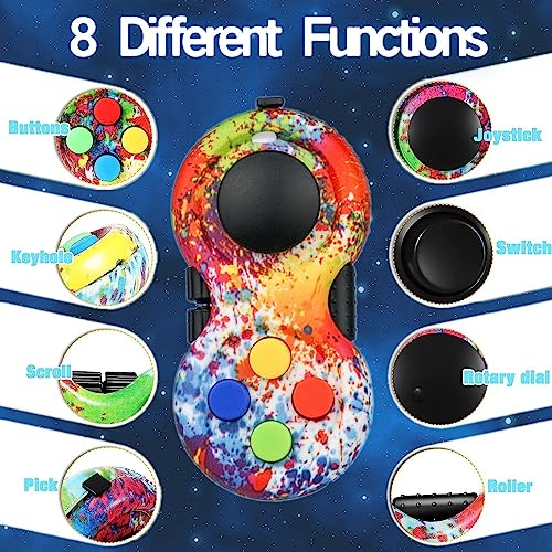 Steemjoey 2 PCS Fidget Toy Set, Fidget Pad, Fidget Toy Cube Sensory Toy Relieves Stress and Anxiety Toys Finger Toy Office Classroom Toy Gift for ADD, ADHD, Autism, Adults, Kids (Colour)