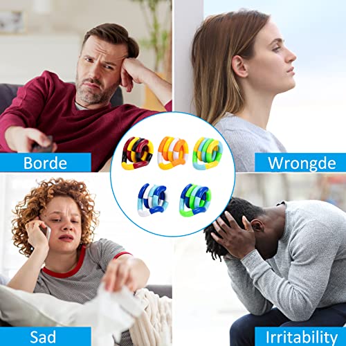 Tangle Fidget Toy, Twisting Sensory Toy, Hand-Eye Coordination Toy, Anxiety, Stress Relief Fidget Finger Toys for Kids, Teenagers, Adults Fine Motor Skills, 5 Pack