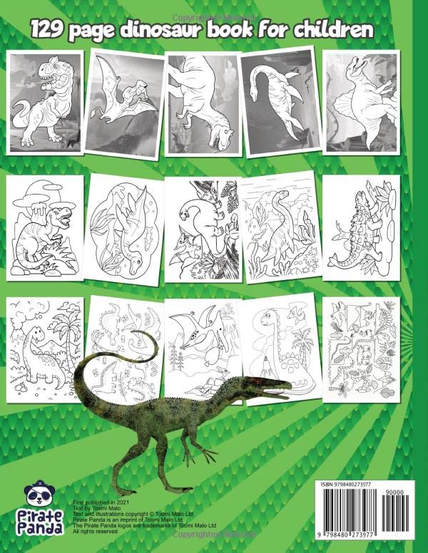 Dinosaur Colouring Book: 100 page dinosaur book for children (Colour Learn & Play with Pirate Panda Colouring Books)