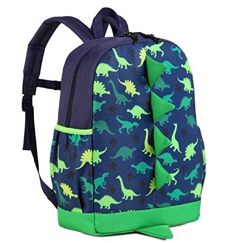 Toddler Backpacks,VASCHY 11.5L Cute Dinosaur Kids Backpack for Boys Water Resistant Children's Backpack for 2 to 5 Years Old School Bag for Kindergarten Daycare with Chest Strap and Side Pocket(Green)