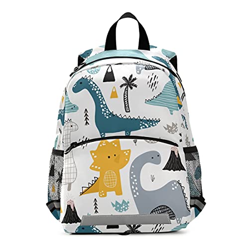 Dino Scandinavian Style Kids Backpack for Toddlers, Small Dinosaur Backpack for Kids School Travel Bag Picnic Meal Bag for Boys Girls
