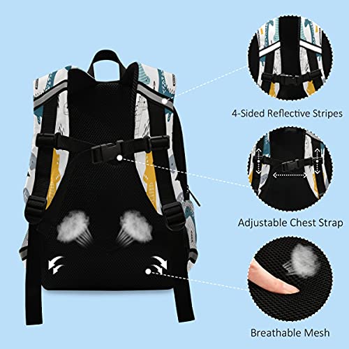 Kids Backpack Dino Scandinavian Style Kindergarten School Bag for Toddler Girls Boys