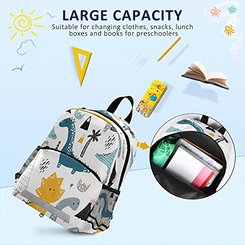 Kids Backpack Dino Scandinavian Style Kindergarten School Bag for Toddler Girls Boys