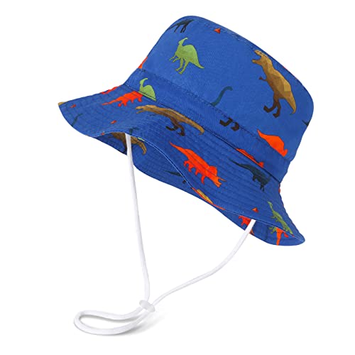 JUPSK Kid's Bucket Hat,Unisex Child Summer Hat Dinosaur Hat Children's Sun Hat Beach Hat Courtyard Play Hat UV Protection Hat Soft Portable Foldable Cap Multicoloured