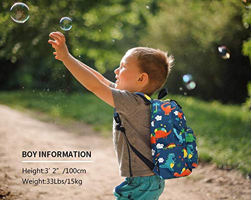 Zicac Kids Backpack Baby Child School Bag Dino Backpack Kindergarten Canvas Daypack Toddler Boy Girl Backpack Cartoon Coin Purse (Lightblue)