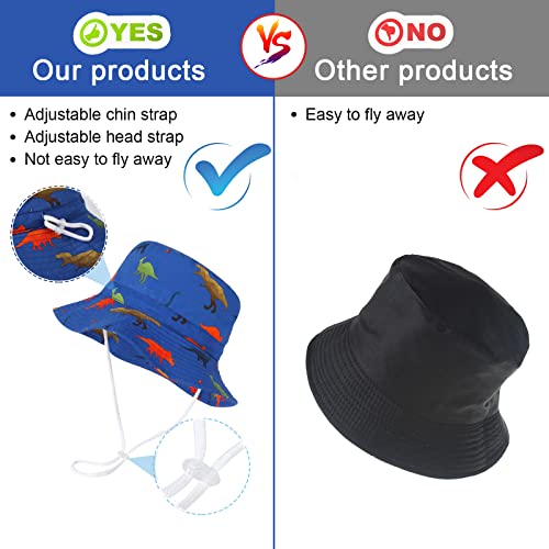 JUPSK Kid's Bucket Hat,Unisex Child Summer Hat Dinosaur Hat Children's Sun Hat Beach Hat Courtyard Play Hat UV Protection Hat Soft Portable Foldable Cap Multicoloured