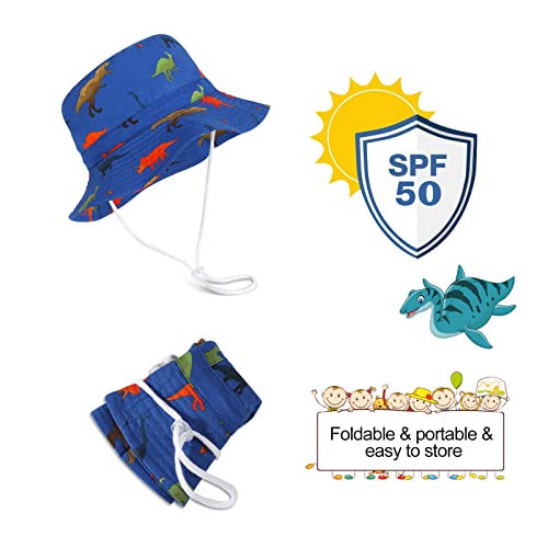 JUPSK Kid's Bucket Hat,Unisex Child Summer Hat Dinosaur Hat Children's Sun Hat Beach Hat Courtyard Play Hat UV Protection Hat Soft Portable Foldable Cap Multicoloured