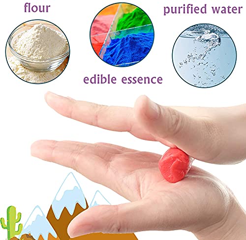 Yeahbo Playdough Sets for Kids 2 3 Years, Modelling Clay for Kids, Air Dry Clay with 6 Dinosaur Mold, Polymer Clay Set, Play Dough Dinosaur Toys Arts and Crafts for Kids Age 4 5 Year