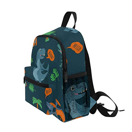 ALAZA Kids School Backpack with Chest Strap,Cartoon Cute Dinosaur Roar Students Childrens Book Bag for Boys Girls