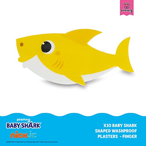 Baby Shark Washproof Shark Shaped Plasters for Children - Essentials for Kids Safety and Health - Assorted Box of 20 (2 Shapes Options)