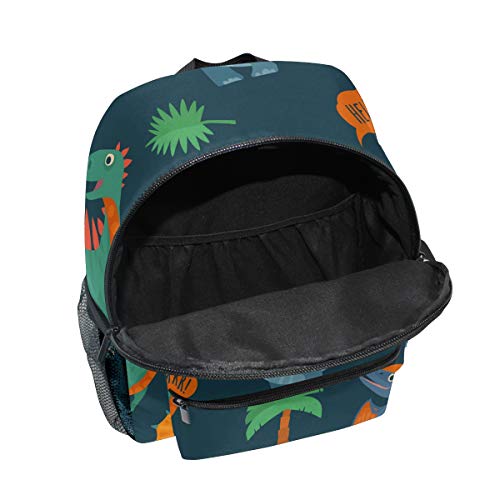 ALAZA Kids School Backpack with Chest Strap,Cartoon Cute Dinosaur Roar Students Childrens Book Bag for Boys Girls