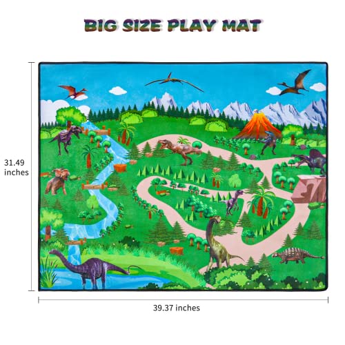 Innoocool Dinosaur Toys for Kids 3 Years Old and Up, Educational Realistic Dinosaur Figures with Activity Play Mat and Trees, Great Gifts for Boys and Girls Including 9 Big Dinosaur Figures