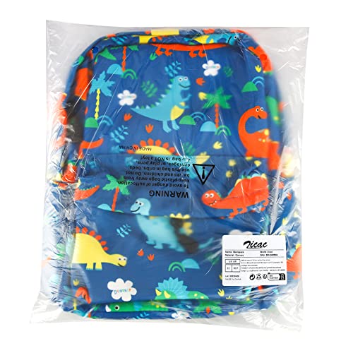 Zicac Kids Backpack Baby Child School Bag Dino Backpack Kindergarten Canvas Daypack Toddler Boy Girl Backpack Cartoon Coin Purse (Lightblue)