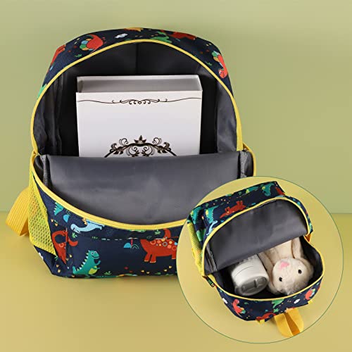 Kids Backpack, Dinosaur Backpack School Backpack Bags Children's Rucksack with Water Bottle Pockets Toddler Nursery Kindergarten Preschool Bookbag for 2-6 Years Old Boy Kids