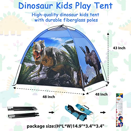 Ai-Uchoice Dinosaur Tent for Kids with Real Dinosaur Theme Kids Play Tent, Outdoor and Indoor Tent for Kids, Dinosaur Toys for Boys & Girls to Have Fun (bright dinosaur)