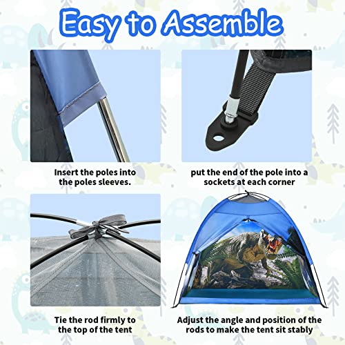 Ai-Uchoice Dinosaur Tent for Kids with Real Dinosaur Theme Kids Play Tent, Outdoor and Indoor Tent for Kids, Dinosaur Toys for Boys & Girls to Have Fun (bright dinosaur)