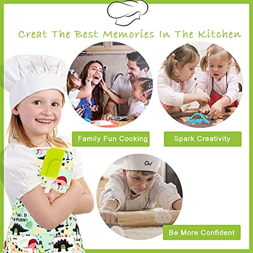 STAY GENT Kids Baking Chef Set 35 Pcs with Dinosaur Apron, Baking Kit Cooking Chef Dress Up Role Play Toys for Boys Girls Children Aged 3 4 5 6 7 8