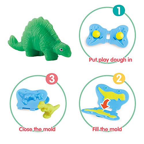 VConejo Color Dough Toys Dinosaur World Dough Set Creations Tools for Kid Play with Animals
