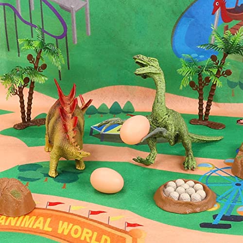 WNIM Dinosaur Toys for Kids Park Play Mat Rug ,Dinosaur Sets Gift Includes Dinosaurs and Play mat Rug for Kids Boys and Girls 3 Years and up.