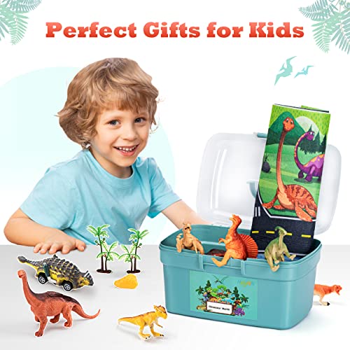 HahaGift Dinosaur Toys/ Games for Kids Age 3 4 5 6 7 Year Old Boy Toys, Dinosaur Figures Play Mat Set for Age 2-5 Gifts for 3-6 Year Old Girls