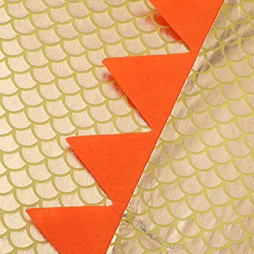 XINCHIA Kids Halloween Metallic Spike Cape Hooded Scale Cloak Dragon Dinosaur Medieval Accessory for Dress Up Pretend Play Fantasy Robe,Birthday,Cosplay Theme Party Costume Gold/Blue/Silver