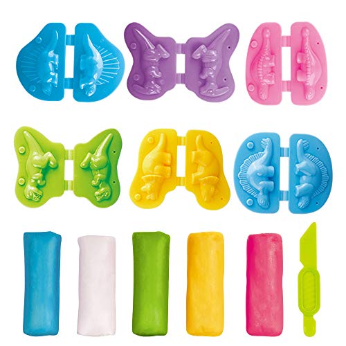 VConejo Color Dough Toys Dinosaur World Dough Set Creations Tools for Kid Play with Animals