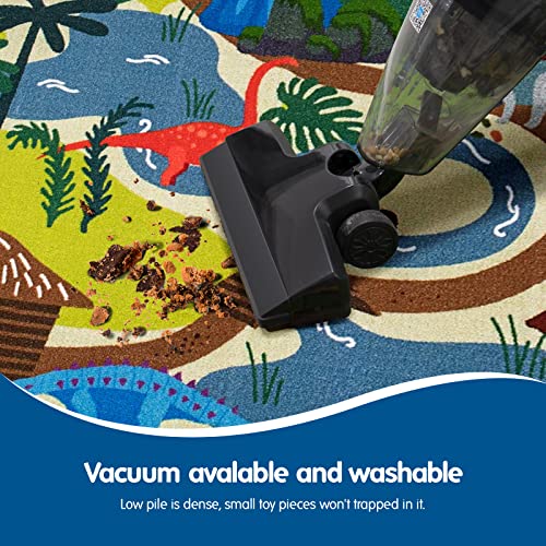 Booooom Jackson Kids Dinosaur Play Rug Dinosaur Rug Area Rug for Playroom Classroom Dinosaur Play Mat Activity Rug Learning Carpet for Boys And Girls