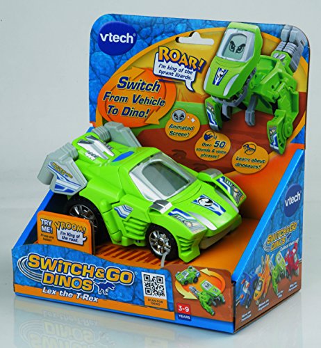 VTech Switch & Go Dinos Dinos Lex the T-Rex Toy, 2-in-1 Interactive Dinosaur & Car Toy for Kids, Educational Play for Children, Suitable for Boys and Girls Ages 3, 4, 5, 6+ Years, English Version