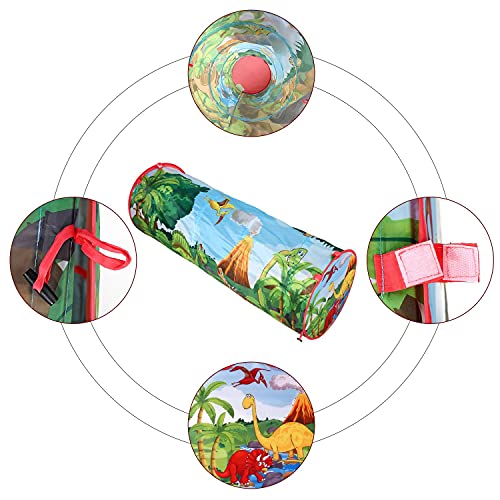 SOKA Play Tunnel Green Pop Up Dino Dinosaur Indoor or Outdoor Garden Play Tent for Kids