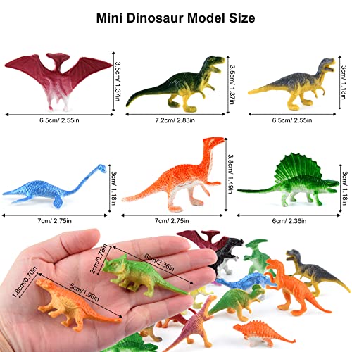 ELECLAND 39 PCS Mini Dinosaur Figures Toy for Kids Dinosaur Play Set Dinosaur Cupcake Toppers for Boys Girls Birthday Party Favors Baby Shower Party Decorations