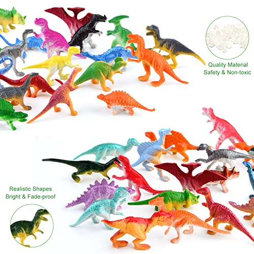 ELECLAND 39 PCS Mini Dinosaur Figures Toy for Kids Dinosaur Play Set Dinosaur Cupcake Toppers for Boys Girls Birthday Party Favors Baby Shower Party Decorations
