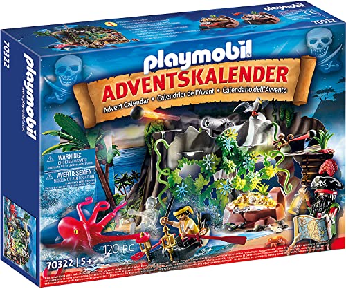Playmobil 70322 Pirates Advent Calendar with Cannon and Treasure, for Children Ages 5+