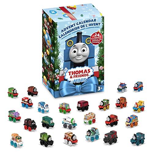 Thomas & Friends ​Fisher-Price Thomas & Friends MINIS Advent Calendar 2022, Christmas gift, 24 miniature toy trains and vehicles for preschool kids ages 3 years and up