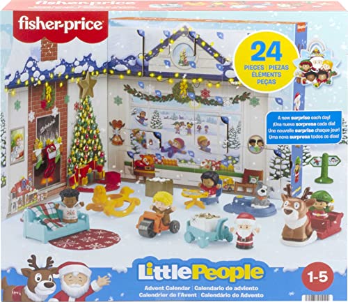 Fisher-Price Little People Advent Calendar, Christmas playset, 24 toys for pretend play, for toddlers and preschool kids ages 1 to 5 years, HGP72
