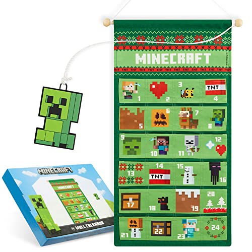 Minecraft Advent Calendar 2022, Countdown Calendar for Kids (Green Hanging Wall)