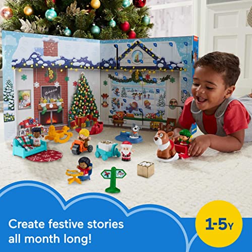 Fisher-Price Little People Advent Calendar, Christmas playset, 24 toys for pretend play, for toddlers and preschool kids ages 1 to 5 years, HGP72