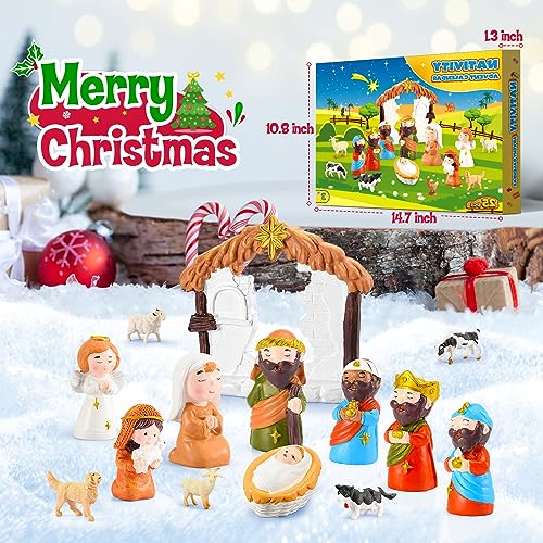 Happykidsclub Kids Advent Calendar 2023, Nativity Advent Calendar Scene Set Kid Toys for 3-9 Year Old Boys Girls Birthday Presents Age 3-9 Year Old Girl Gifts Christmas Xmas Gifts for Kids Eve