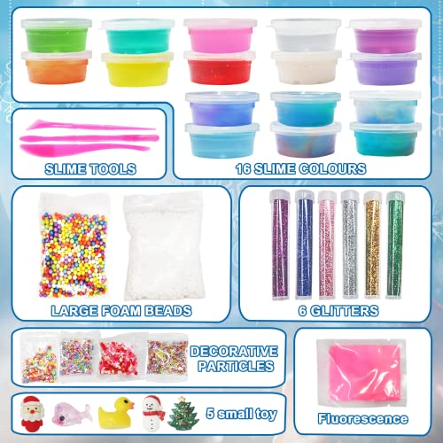 Slime Advent Calendar 2023 for Boys Girls DIY Galaxy Slime Making Kit 24 Days Countdown Calendar for Kids Teens Adults, Christmas Surprises Xmas Gift Gift
