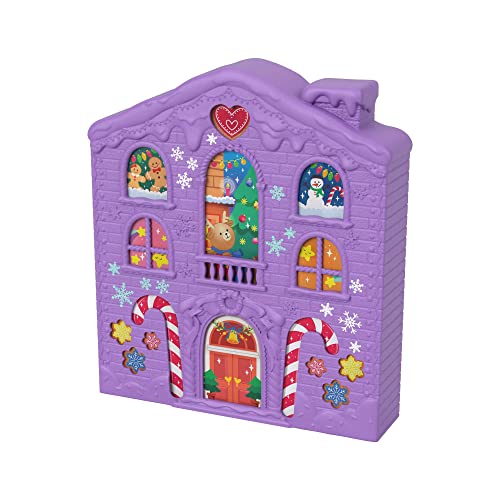 Polly Pocket Advent Calendar, Winter House Design, 4 Floors with 8 Rooms, 25 Surprises to Discover, toys for Ages 4 Years Old & Up, HHX84