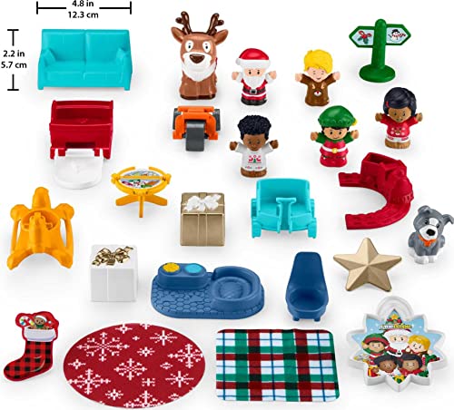 Fisher-Price Little People Advent Calendar, Christmas playset, 24 toys for pretend play, for toddlers and preschool kids ages 1 to 5 years, HGP72