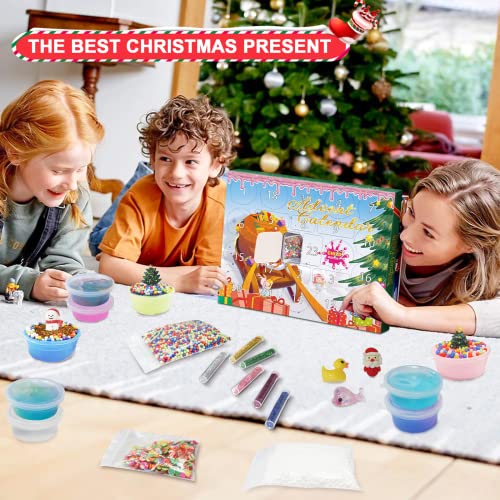 Slime Advent Calendar 2023 for Boys Girls DIY Galaxy Slime Making Kit 24 Days Countdown Calendar for Kids Teens Adults, Christmas Surprises Xmas Gift Gift