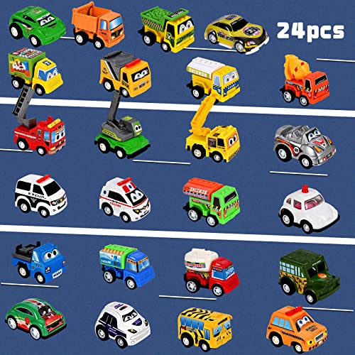 GOLDGE Christmas Advent Calendar 2022, Advent Calendar Children with 24 Days Countdown Pulls Back Cars Toy Christmas Countdown Calendar Blind Box Gift for Kids Boys and Girls