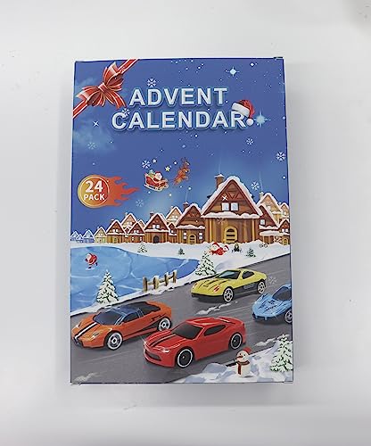 Mini Racers Advent Calendar 2023 for Kids, 24PCS Alloy Cars Christmas Countdown Calendar Toys with Exquisite Cars Minifigure Racetrack Playing Mat for Boys Girls Xmas Holiday Birthday Surprise Gift