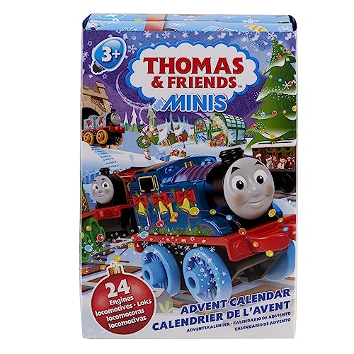 Thomas & Friends MINIS Advent Calendar 2023, Christmas Gift, 24 Miniature Toy Trains and Vehicles for Preschool Kids, HRF89