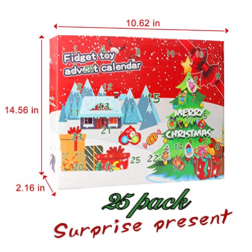Advent Calendar 2022, 24 Days Christmas Countdown Calendars gift kit include 26 pcs Fidget toys and figures, A Xmas pleasantly surprised and anticipation gifts for 3-12 years old Girls and Boys