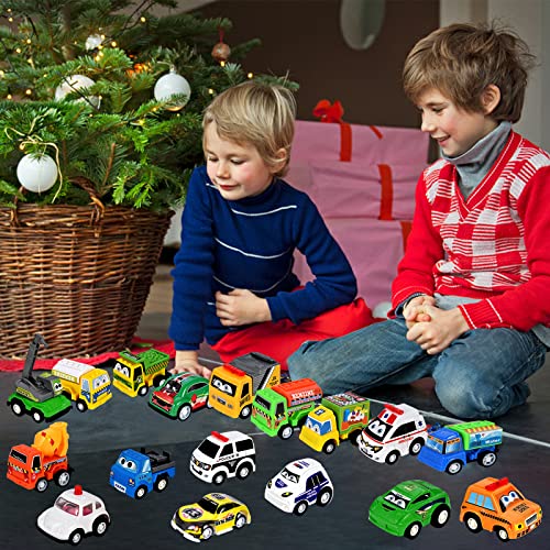 GOLDGE Christmas Advent Calendar 2022, Advent Calendar Children with 24 Days Countdown Pulls Back Cars Toy Christmas Countdown Calendar Blind Box Gift for Kids Boys and Girls