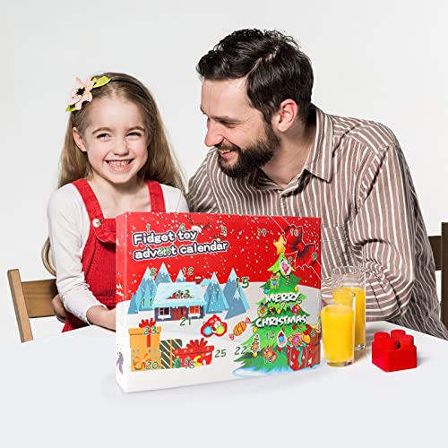 Advent Calendar 2022, 24 Days Christmas Countdown Calendars gift kit include 26 pcs Fidget toys and figures, A Xmas pleasantly surprised and anticipation gifts for 3-12 years old Girls and Boys