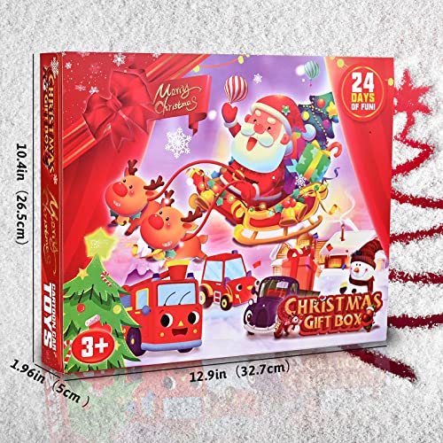 GOLDGE Christmas Advent Calendar 2022, Advent Calendar Children with 24 Days Countdown Pulls Back Cars Toy Christmas Countdown Calendar Blind Box Gift for Kids Boys and Girls