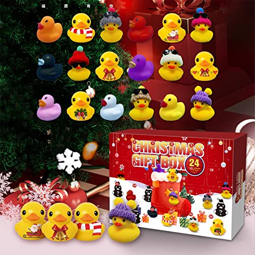 Rubber Duck Advent Calendar 2023 - Baby Advent Calendar - Mini Christmas Rubber Ducks Advent Calendar - Advent Calendar 2023 Kids For Boys Girls Kids Christmas Party Favor Gifts 24 Ducks